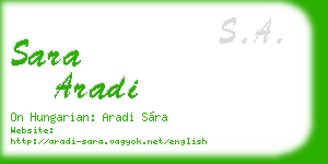 sara aradi business card